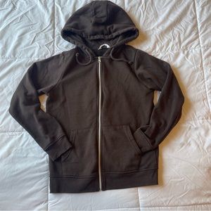 brown zip up hoodie